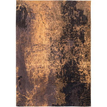 Louis De Poortere Mad Men Cracks 8618 Deep Mine Washable Polyester Flatweave Golden Ochre/Burnt Amber/Charcoal Black/Earthy Brown Eco-Rug-Louis De Poortere-Rug Love - The Most Loved Rug Store